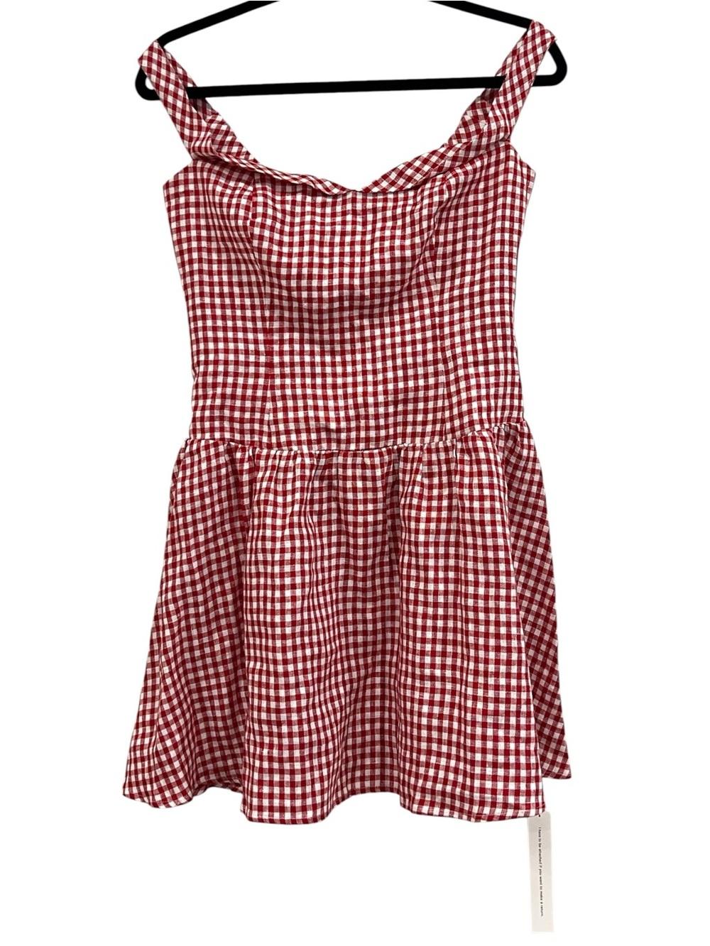 Reformation Sora Linen Dress – Tomato Check Gingham - NWT NEW - Picture 5 of 12